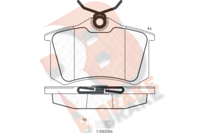 RB0697703 R BRAKE Комплект тормозных колодок, дисковый тормоз