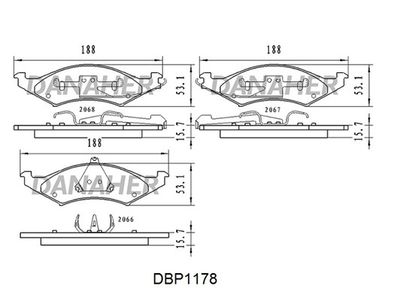 DBP1178 DANAHER Комплект тормозных колодок, дисковый тормоз