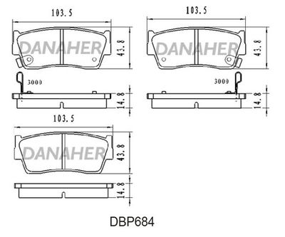 DBP684 DANAHER Комплект тормозных колодок, дисковый тормоз