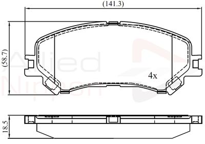 ADB02423 COMLINE Комплект тормозных колодок, дисковый тормоз