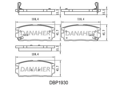 DBP1930 DANAHER Комплект тормозных колодок, дисковый тормоз