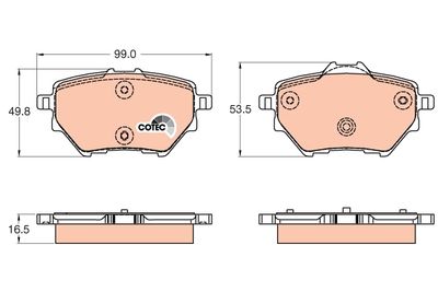 GDB2036 TRW Комплект тормозных колодок, дисковый тормоз