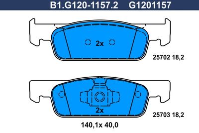 B1G12011572 GALFER Комплект тормозных колодок, дисковый тормоз