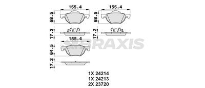 AB0202 BRAXIS Комплект тормозных колодок, дисковый тормоз