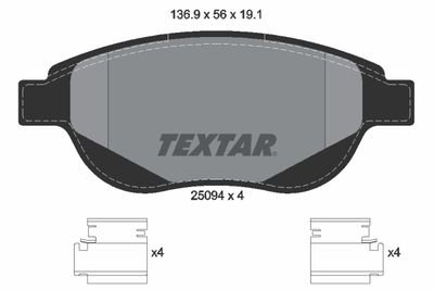 2509401 TEXTAR Комплект тормозных колодок, дисковый тормоз