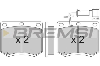 BP2205 BREMSI Комплект тормозных колодок, дисковый тормоз