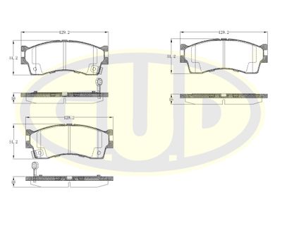 GBP041532 G.U.D. Комплект тормозных колодок, дисковый тормоз