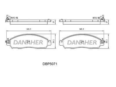 DBP5071 DANAHER Комплект тормозных колодок, дисковый тормоз