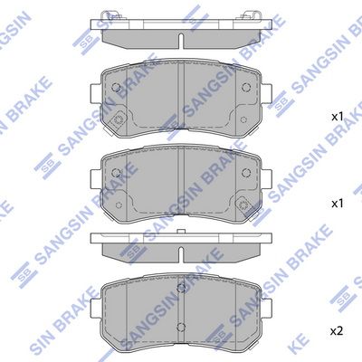 SP1187 Hi-Q Комплект тормозных колодок, дисковый тормоз