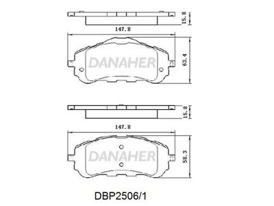 DBP25061 DANAHER Комплект тормозных колодок, дисковый тормоз
