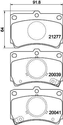 8DB355029221 HELLA Комплект тормозных колодок, дисковый тормоз