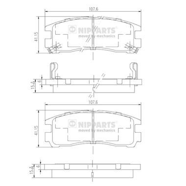 J3615003 NIPPARTS Комплект тормозных колодок, дисковый тормоз