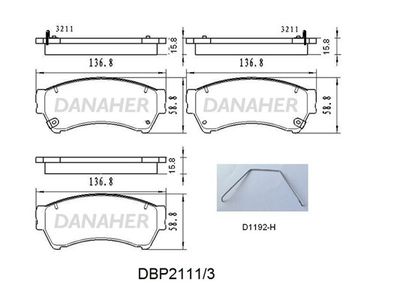 DBP21113 DANAHER Комплект тормозных колодок, дисковый тормоз