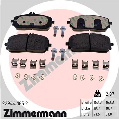 229441852 ZIMMERMANN Комплект тормозных колодок, дисковый тормоз