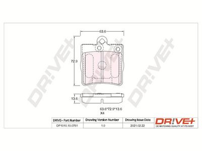 DP1010100761 Dr!ve+ Комплект тормозных колодок, дисковый тормоз
