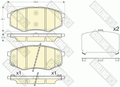 6135535 GIRLING Комплект тормозных колодок, дисковый тормоз