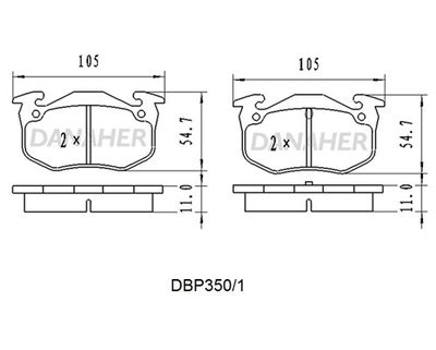 DBP3501 DANAHER Комплект тормозных колодок, дисковый тормоз