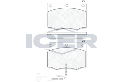 180335 ICER Комплект тормозных колодок, дисковый тормоз