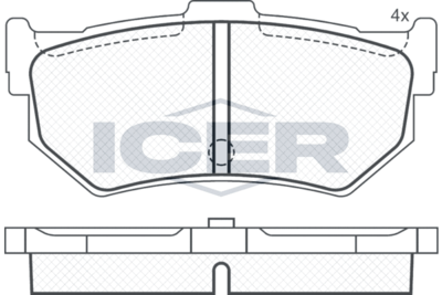 180607 ICER Комплект тормозных колодок, дисковый тормоз