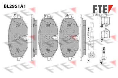 BL2951A1 FTE Комплект тормозных колодок, дисковый тормоз