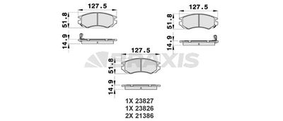 AB0511 BRAXIS Комплект тормозных колодок, дисковый тормоз