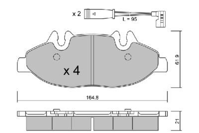BPMB1012 AISIN Комплект тормозных колодок, дисковый тормоз