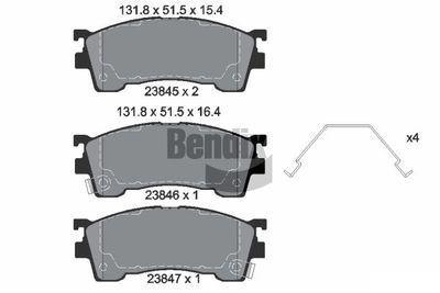 BPD2055 BENDIX Braking Комплект тормозных колодок, дисковый тормоз