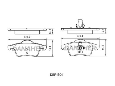 DBP1504 DANAHER Комплект тормозных колодок, дисковый тормоз