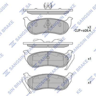 SP4167 Hi-Q Комплект тормозных колодок, дисковый тормоз