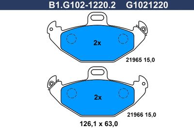 B1G10212202 GALFER Комплект тормозных колодок, дисковый тормоз