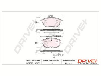 DP1010100659 Dr!ve+ Комплект тормозных колодок, дисковый тормоз