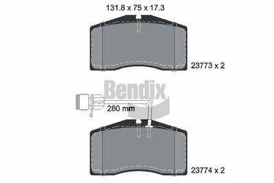 BPD2042 BENDIX Braking Комплект тормозных колодок, дисковый тормоз