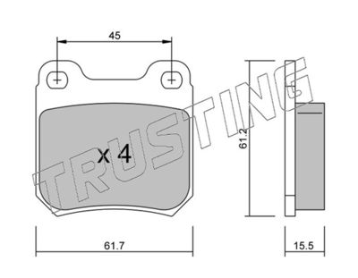 2840 TRUSTING Комплект тормозных колодок, дисковый тормоз