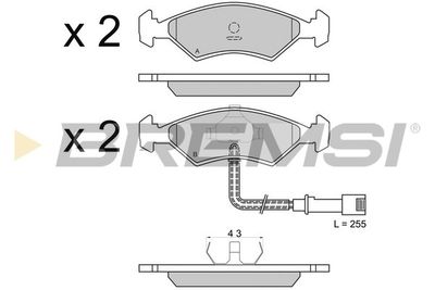 BP2266 BREMSI Комплект тормозных колодок, дисковый тормоз