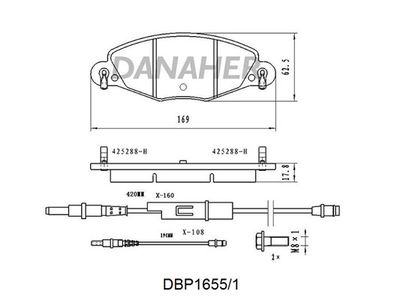 DBP16551 DANAHER Комплект тормозных колодок, дисковый тормоз