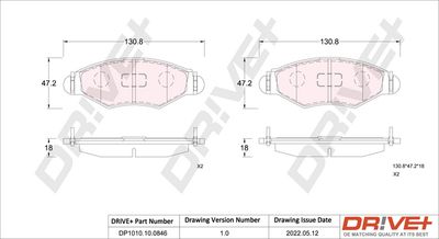 DP1010100846 Dr!ve+ Комплект тормозных колодок, дисковый тормоз