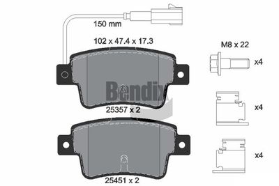 BPD1311 BENDIX Braking Комплект тормозных колодок, дисковый тормоз