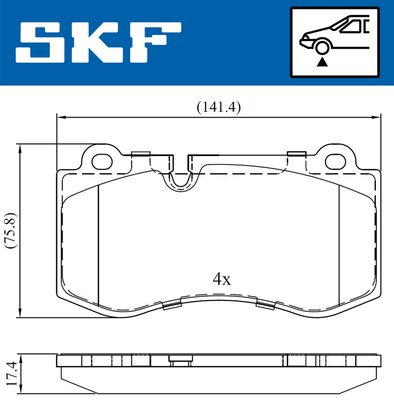 VKBP80549 SKF Комплект тормозных колодок, дисковый тормоз