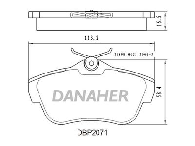 DBP2071 DANAHER Комплект тормозных колодок, дисковый тормоз