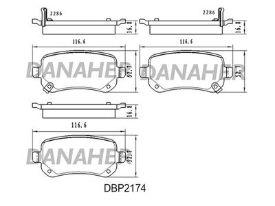 DBP2174 DANAHER Комплект тормозных колодок, дисковый тормоз
