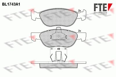 BL1743A1 FTE Комплект тормозных колодок, дисковый тормоз