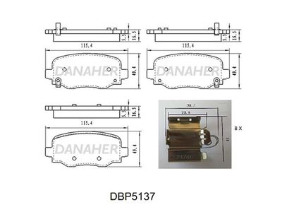 DBP5137 DANAHER Комплект тормозных колодок, дисковый тормоз
