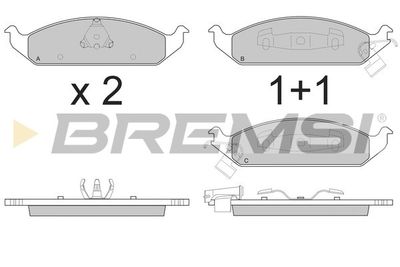 BP2837 BREMSI Комплект тормозных колодок, дисковый тормоз