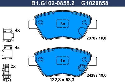 B1G10208582 GALFER Комплект тормозных колодок, дисковый тормоз