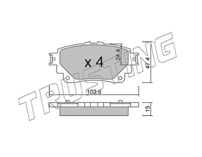 12900 TRUSTING Комплект тормозных колодок, дисковый тормоз