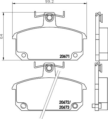 2067101 TEXTAR Комплект тормозных колодок, дисковый тормоз
