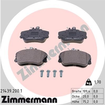 214392001 ZIMMERMANN Комплект тормозных колодок, дисковый тормоз