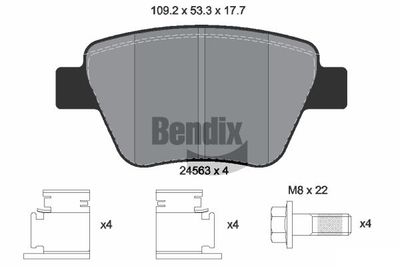 BPD1225 BENDIX Braking Комплект тормозных колодок, дисковый тормоз