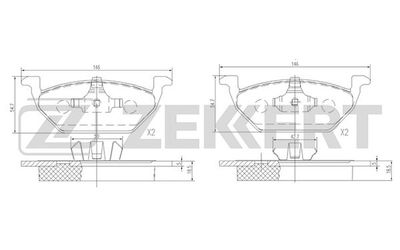 BS1136 ZEKKERT Комплект тормозных колодок, дисковый тормоз