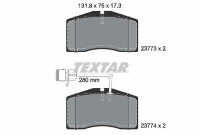 2377301 TEXTAR Комплект тормозных колодок, дисковый тормоз